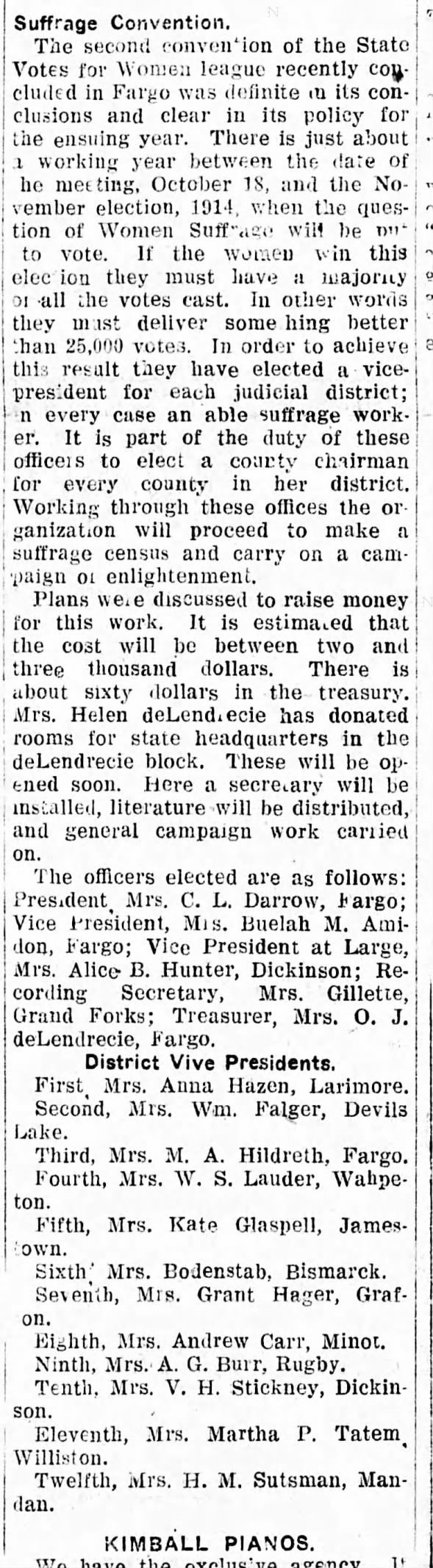 Clipping from The Bismarck Tribune